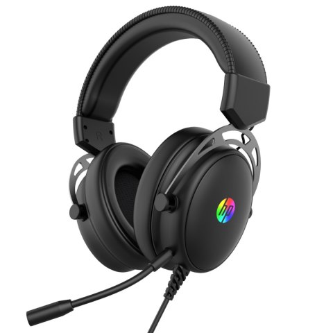 HP DHE-8005N słuchawki z mikrofonem, przewodowa, czarna, 2.0, podświetlona, 3.5 mm jack + USB
