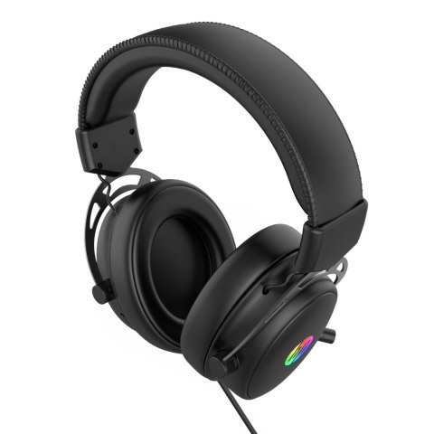 HP DHE-8005N słuchawki z mikrofonem, przewodowa, czarna, 2.0, podświetlona, 3.5 mm jack + USB