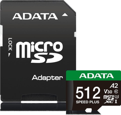 Adata Karta pamięci microSD Speed Plus 512GB UHS1 U3 V30 A2 180/160 MB/s