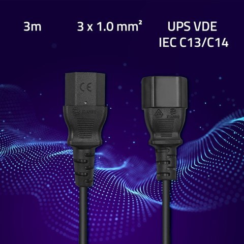 Kabel zasilający do UPS | C13/C14 | 3m