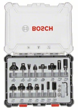 BOSCH ZESTAW FREZÓW 15szt. UCHWYT 6mm