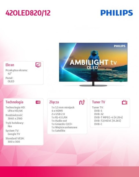 Telewizor 42 cale OLED 42OLED820/12