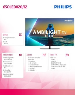 Telewizor OLED 65 cali 65OLED820/12