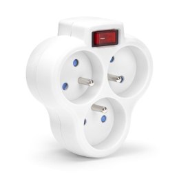 Rozgałęźnik sieciowy MONTIS MT150-WH potrójny z wyłącznikiem biały