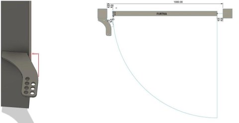 Uchwyty MOD.100/12/36 na słupek do napędów z otworami 12mm: CAME, FAAC, Genius, Proxima itd.