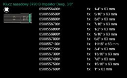 ZESTAW NASADEK UDAROWYCH 3/8 DŁUGIE, 13 CZ.