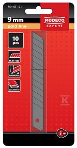 OSTRZA ŁAMANE 9 MM BLISTER [10 SZT.]