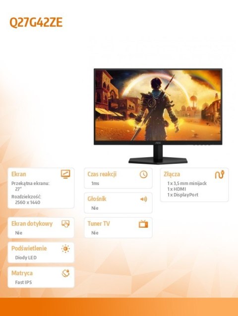 Monitor Q27G42ZE 27 cali Fast IPS 240Hz HDMI DP