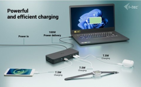 Stacja dokująca USB-C Intelligent Triple Display Docking Station Power Delivery 100W