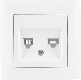 Gniazdo telefoniczno-komputerowe VCX WESA LC 42 Biały