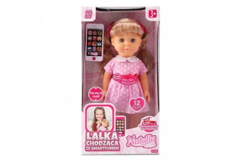 Lalka Natalia chodząca ze smartfonem 41cm