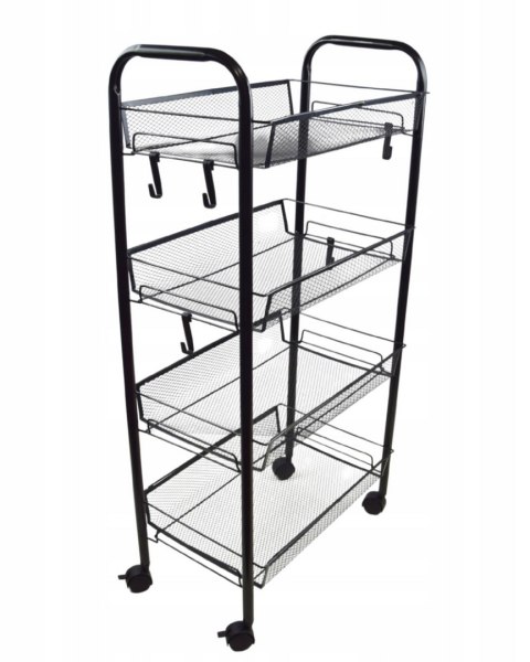 REGAŁ STOLIK NA KÓŁKACH, 4 PÓŁKI, 83x25x44,5cm