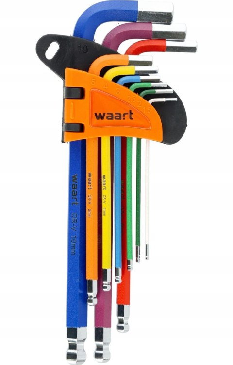 WAART IMBUS /1,5-10mm/ DŁUGIE /9szt.KULA