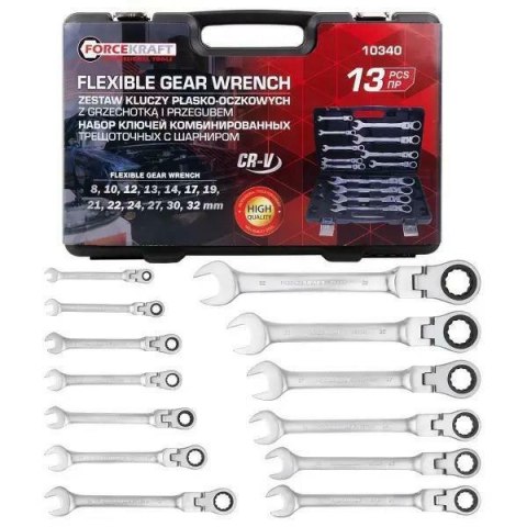 KLUCZ PŁASKO-O.GRZ.PRZEGUB.kpl. 13szt. /FORCEKRAFT