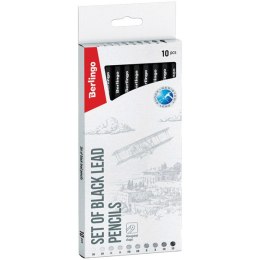 Berlingo, Ołówek zestaw 10 szt (3H-3B), black, 1szt, bez gumki