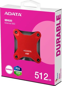 Dysk Zewnętrzny SSD Adata SD620 512GB czerwony