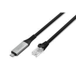 Kabel adapter DIGITUS USB-C - RJ45 Kat. 6A S/FTP, 1 Gbit/s, USB 3.2 Gen1, LSZH, 5m