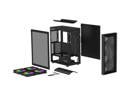 Obudowa Genesis Diaxid 605 ARGB MIDI TOWER USB-C Czarna