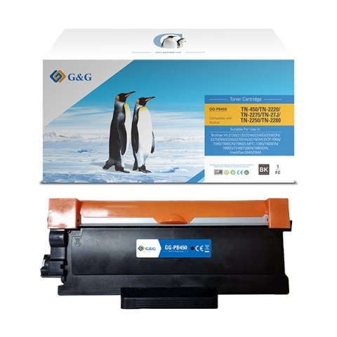 G&G kompatybilny toner z Brother TN2220, TN2010, NT-PB450(TN2220/TN2010), black, 2600s