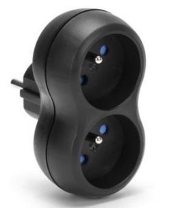 Rozgałęźnik sieciowy MONTIS MT149-BK podwójny czarny