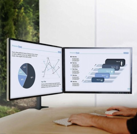 Uchwyt biurkowy Dual monitor 75x75 20KG 360ST SV06