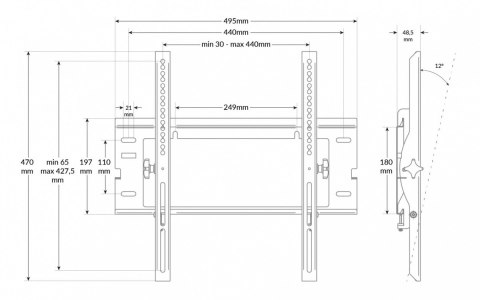Uchwyt ścienny monitora stały EWB150