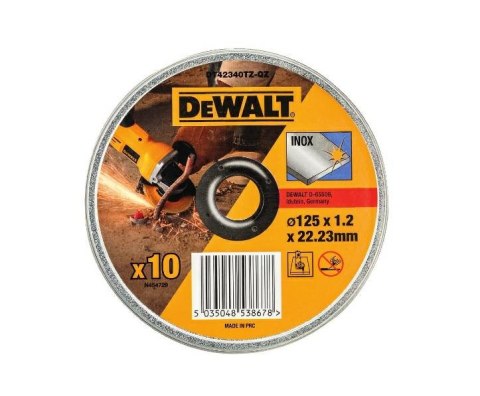 DEWALT TARCZA DO CIĘCIA METALU 125 x 1,2 x 22,2mm 10sztuk INOX