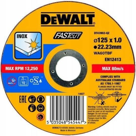 DEWALT TARCZA METAL 125x1,0mm