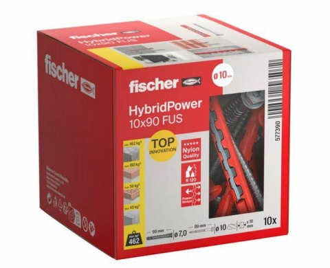 FISCHER KOŁEK HYBRIDPOWER 10x90 /10szt. KLUCZ OGNIOODPORNY
