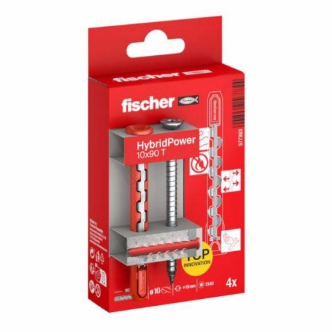 FISCHER KOŁEK HYBRIDPOWER 10x90 /4szt. BLISTER TORX OGNIOODPORNY