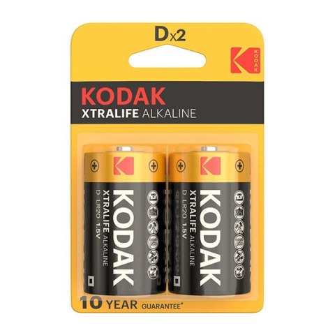 Kodak XTRALIFE Jednorazowa alkaliczna baterie LR20, 2-pack
