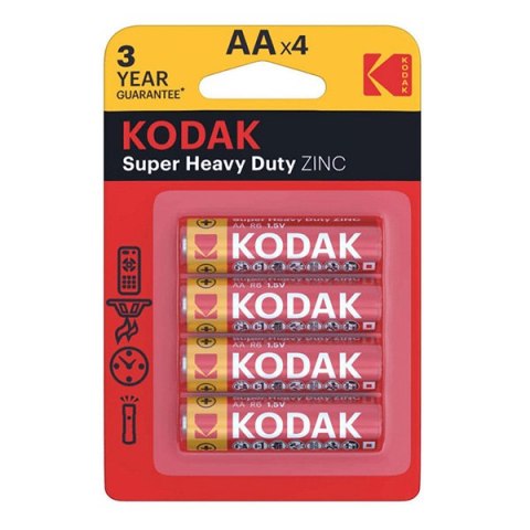 Kodak SUPER HEAVY DUTY Jednorazowa cynkowo-węglowa baterie AA, 4-pack