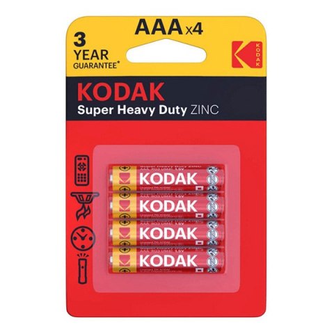 Kodak SUPER HEAVY DUTY Jednorazowa cynkowo-węglowa baterie AAA, 4-pack