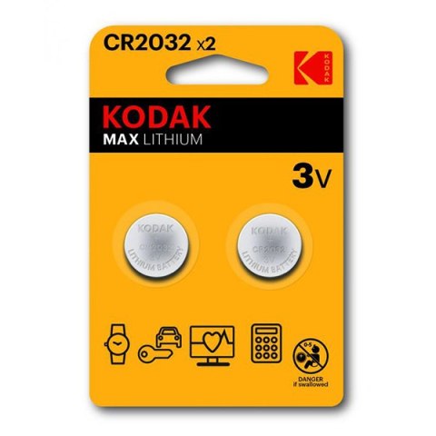 Kodak MAX Jednorazowa litowa baterie CR2032, 2-pack