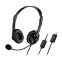 Genius HS-230U słuchawki z mikrofonem, przewodowa, czarna, USB