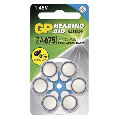 GP Jednorazowa cynkowo-powietrzna. baterie ZA, 6-pack