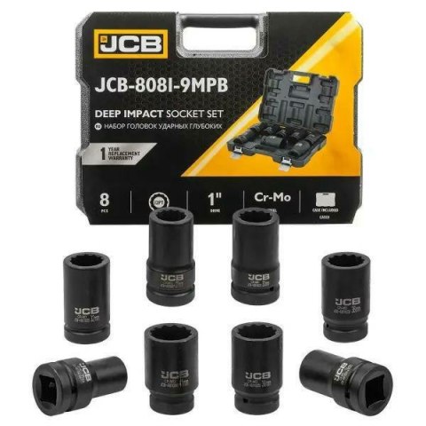 JCB NASADKI UDAROWE DŁ.kpl. 8el. 1" 12-KĄT. (22-41mm)
