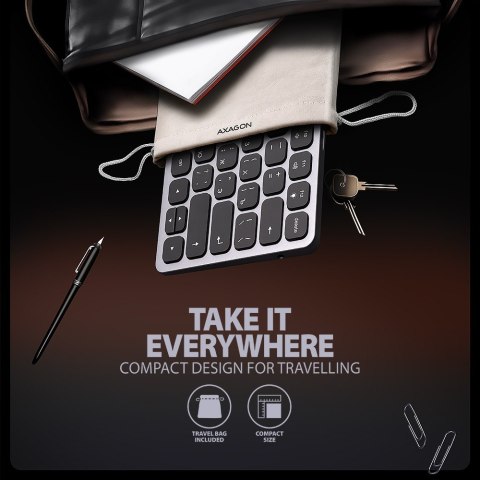 Klawiatura HMC-KB-CRL USB-C 5Gbps z wieloportowy hub 9in1, SD/microSD, 3x USB-A, HDMI 4K/60Hz, PD 100W, Audio, Cyrillic layout, 