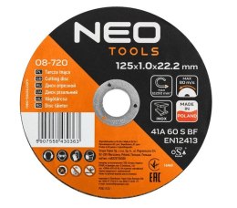 TARCZA PŁASKA 125*1.0*22 METAL/INOX 100 SZT. WIADERKO