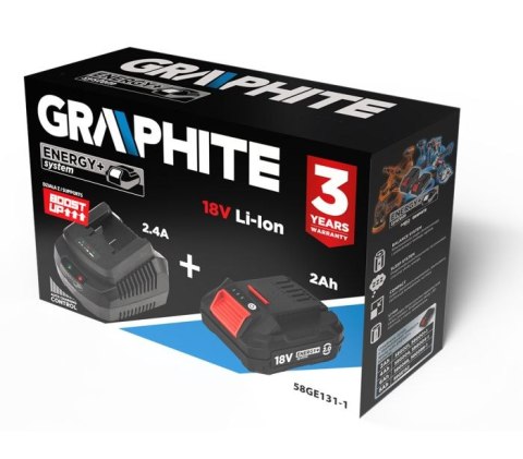 ZESTAW ENERGY+ AKUMULATOR 2AH Z ŁADOWARKĄ