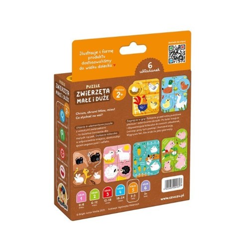 Puzzle zwierzęta małe i duże