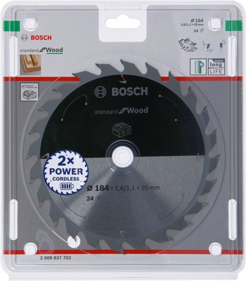 BOSCH PIŁA STANDARD WOOD ACCU 184x20x24z