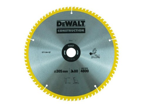 DEWALT PIŁA TARCZ.305x30mmx80z