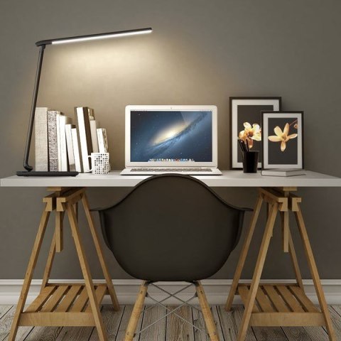 LT-T10 Black lampa biurkowa LED dotykowa | 12W | 3000-6500K | 7 poziomów ściemniania | 5 trybów świecenia