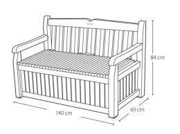 SKRZYNIA/ŁAWKA OGRODOWA, TARASOWA, EDEN 265L, GRAFIT