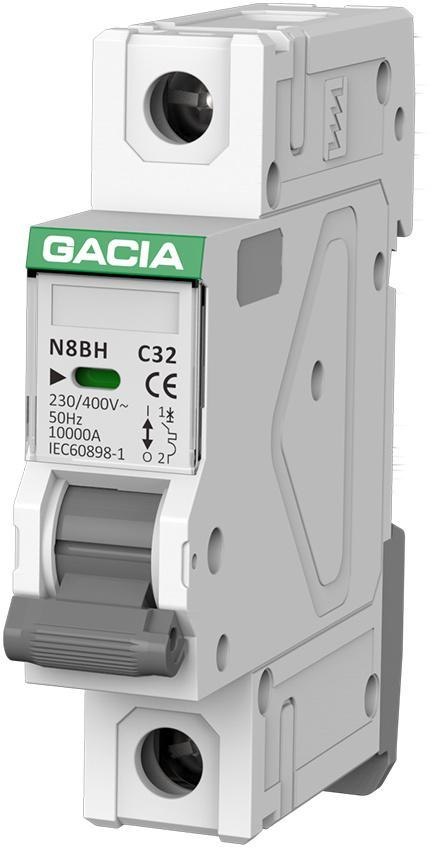 Wyłącznik nadprądowy GACIA N8BH 10KA C 1P 16A