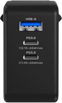 Ładowarka sieciowa Unitek 65W GaN Quick Charge (2x USB-C PD + USB-A)