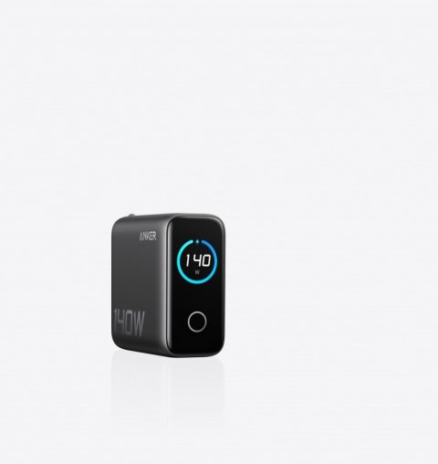 Ładowarka sieciowa 140W PD3.1 kabel USB-C LED Czarna