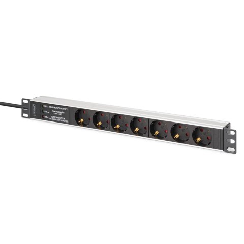 Listwa zasilająca DIGITUS PDU Rack 19" z zab. przeciwprzepięciowym + filtr EMI/RFI
