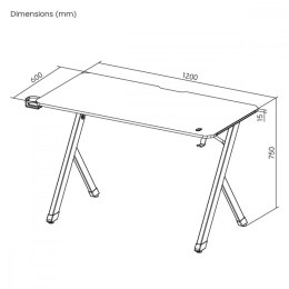 Biurko gamingowe NanoRS 120x60cm LED RS102